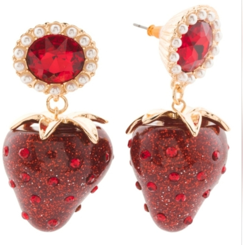 Betsey Johnson Strawberry Dangle Earrings (NWT)